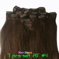 9 Sets/lot 20" 7pcs-set #4 CLIP in On Hair Extension 70g 100% Human Hair Extension Chocolate Brown Silky, Mixed & Assorted