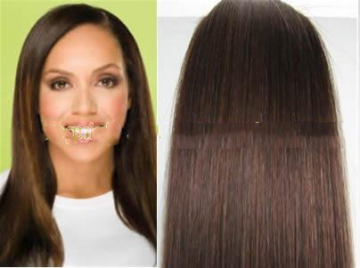 18",Clip In/on Hair Extensions,100% Human Hair Extension,Chocolate Brown #4,7pcs/set,70g/set,Free Shipping