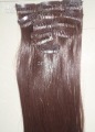 Promotion-Kanekalon Clip In/on Hair Extension.Color:Dark Brown,Length:20''
