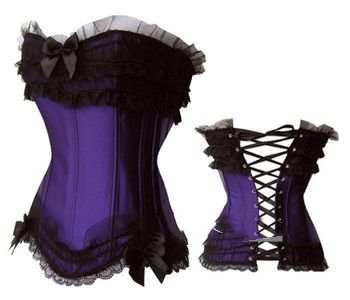 Sexy Purple Lingerie Bustier Corset + G-String CA070#