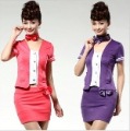 Free Shipping!2011 Women Uniform in Red ,women's Skirts Suit,