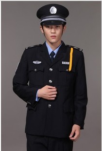 Black Police Men's Long Sleeve Uniforms
