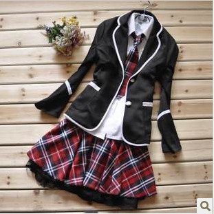 Black Long Sleeve Red Dress Uniforms