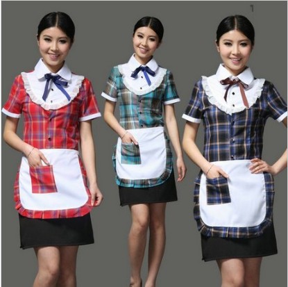 Three Colours Short Sleeve Knee Length Uniforms