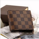 New Classic Grid Wallet Men and Women Wallet Purse Silver Wallet - Brown