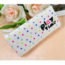 Free Shipping Wholesale Min 1pcs PU Material New Lovely Colour Dots Pattern Fashion Women Wallet Lady Wallet(black,white Colour)