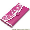 The New 2011, Korean Fashion Long Ladies' Purse, Rose Red Buckle Fashion Wallet, Women Wallet, Free Shipping,