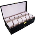 Hight Quality Leather Elegant Black Color 4.7cm Watch Case 26 Position