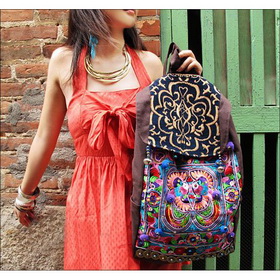 NEW! 2011 Top Grade Ethnic Handworked Handbag Excellent Miao Embroidery Shoulders Bag Original Backpack Free Shipping
