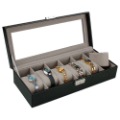 Rowling PU Leather 6 Compartment Leatherblack Watch Box