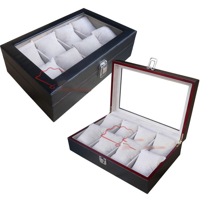Standard Quality Fashion Leather 8 Positions Watch Case