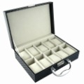 New Rectangle Top Leather Classic Black Watch Case