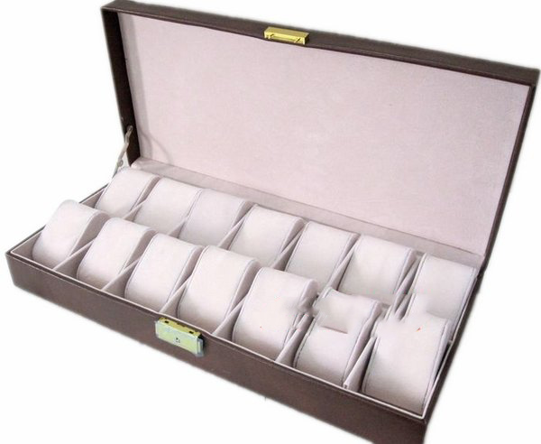 High Quality 14 Position Brown Color Watch Box