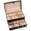 PU Leather Watch Display Box Double Layers