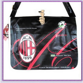 Free Shipping,20pcs AC MILAN PU Leather Bag, Packsack,souvenir Bag,sport Bag,football Fans Gift ,wholesale