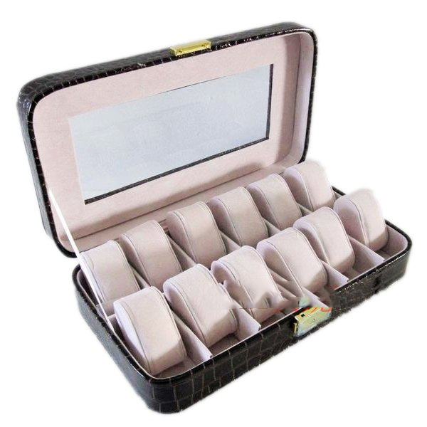 DHL Free Shipping Leather Watch Case*watch Box*for 12 Watch*for Men Lady Watch Box*crocodile Leather Watch Box