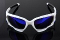 Freeshipping Mens Sports Sunglasses Men's Sunglasses White Frame Black Earsocks Blue Iridium Lens-2 Extra Pairs Exchangeable Len