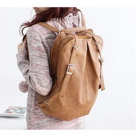 New Arrivals! Dual Function Fashionable Leather Backpack/Should Bag,white/brown/chocolate,Factory Price+Free Shipping!