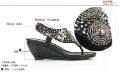 Lady's Sexy Wedge Heel with Crystal Diamond Dress Loafers