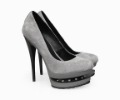 Real Leather Brown Goat Skin Women's Heel Pumps Ankle Boot Heel Shoes