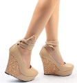 Popularity Fashion Korea Style Foot Loop Belt Wedges Shoes