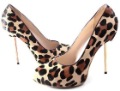 New Single with Thin Women with High Waterproof Leopard Grain Skins Bridal Shoes