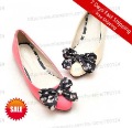 Big Black Bowknot Comforbale Designer Lady's Casual Dress Loafers