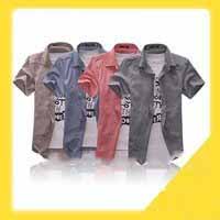 New Men's Cotton Anti-Shrink Anti-Wrinkle Thin Body Lapel Fashion Leisure Short-sleeved T-shirt