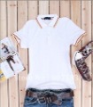 Short Sleeve Casual Style Unique White Color Men's Shirts