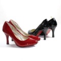Red Sole Spike Heel Closed Toes Women's Bridal Shoes