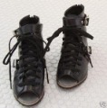 Womens Lace Up Open Toe Flat Ankle Boots Shoes