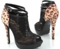 Fashion Leopard Buckle Strap Heels Ankle Boots Shoes