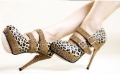 Fashion Heels High Heeled Shoes Leopard Sandals
