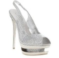 High Heels Diamond Calfskin Fish Head Women's Bridal Shoes