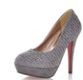 Handmade Cloth Upper Stiletto Heel Closed Toe With Rhinestone Dress Loafers