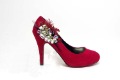 100% Handwork Closed Toes Crystal Bead Alongside Women's Bridal Shoes