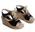 Roma Style Comfort-Footed Lace Up Wedge Shoes