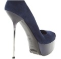 Fashion Brand Diamond Slipper High Heel Shoes for Women Silver Hollow Waterproof