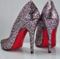 High Heels Colorful Glitter Pointed Toe Women's Bridal Shoes