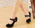 Double Buckles Big Flowers with High Water Table Women's Bridal Shoes