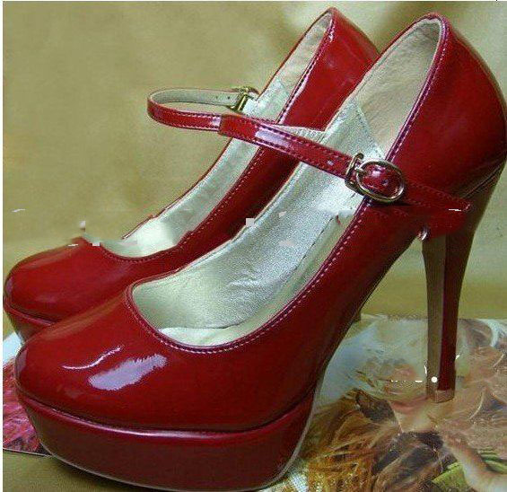 Sexy High Heels Red Calfskin Water Table Women's Bridal Shoes