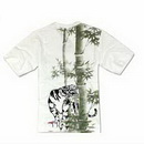 High-Woven Short Sleeve with Tiger Printed & Bamboo Grove Men's T-Shirts