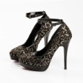 Bead Shining Upper Stiletto Heel Closed Toe With Buckle Dress Loafers