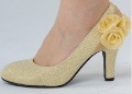 New Stylish High-heeled Wedding Red and Gold Bridal Shoes
