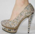 Two Paragraph Waterproof Noble Princess Colorful Diamond Dress Loafers