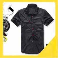 Men's Anti-Shrink Anti-Wrinkle Cotton Short Sleeve Blouse Leisure Sleeves Shirt