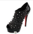 Fashion Rhinestone Black Platform Shoes