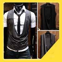 New Fashion Gray Men's Anti-Shrink Anti-Wrinkle Cotton T-shirt