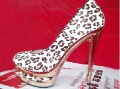Free Shipping Leopard Sexy High Heeled Wedding Leather Bridal Shoes