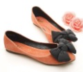 Fashion Orange Butterfly Flat  Women's Pointed Dress Shoes in Sweety Style